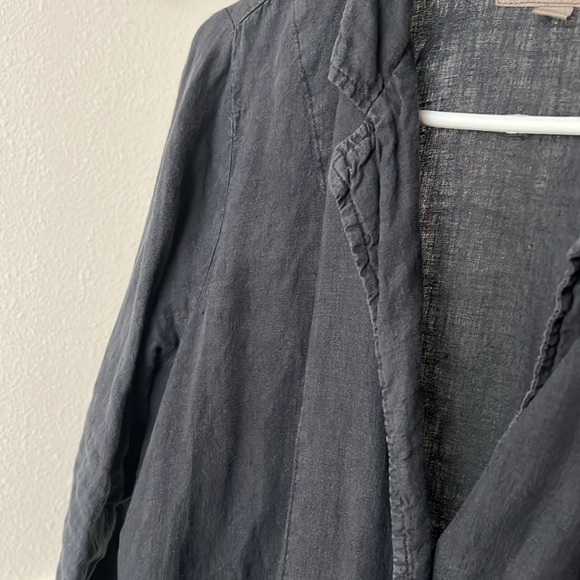 FLAX Linen Coat with pockets Oversized linen blazer - Picture 5 of 10